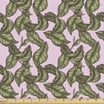 thumbnail image 1 of Nature Art Upholstery Fabric by the Yard, Hand Drawn Falling Green Leaves Pattern in Sketchy Style on Pink Background, Decorative Fabric for DIY and Home Accents, Multicolor by Ambesonne, 1 of 5