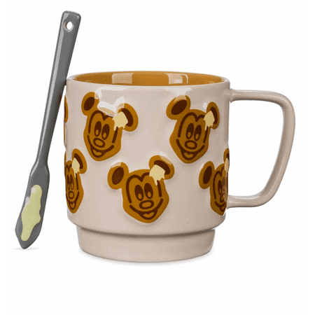 

Disney Mickey Waffle Coffee Mug and Spoon Set New