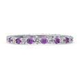 thumbnail image 2 of BERRICLE Sterling Silver Wedding Rings Purple Pave Set Round Cut Cubic Zirconia CZ Anniversary Eternity Ring for Women, Rhodium Plated Size 9, 2 of 5