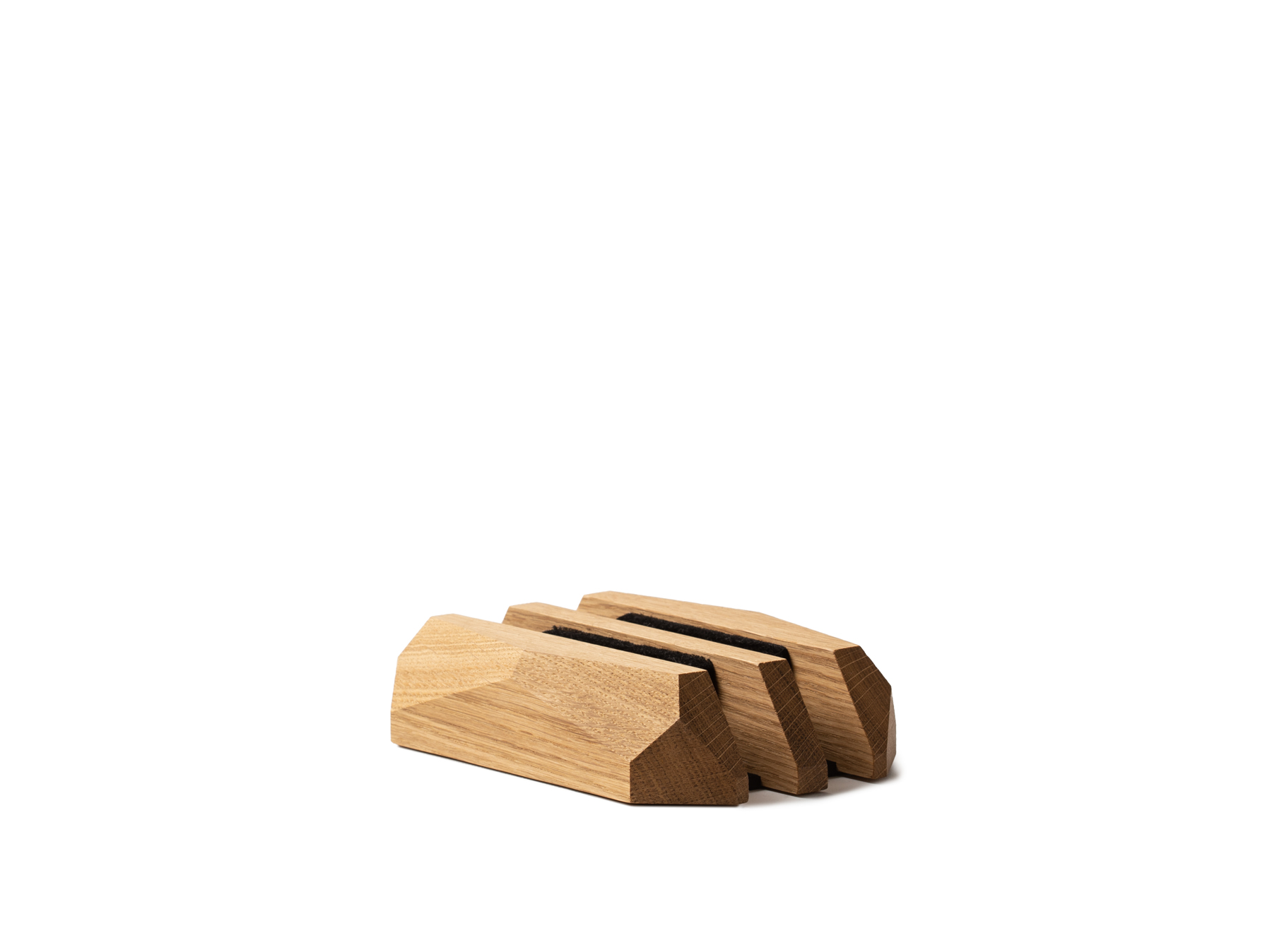 Dual Laptop Dock - dual vertical laptop stand - made of solid wood - adjusted width - color Oak - Oakywood