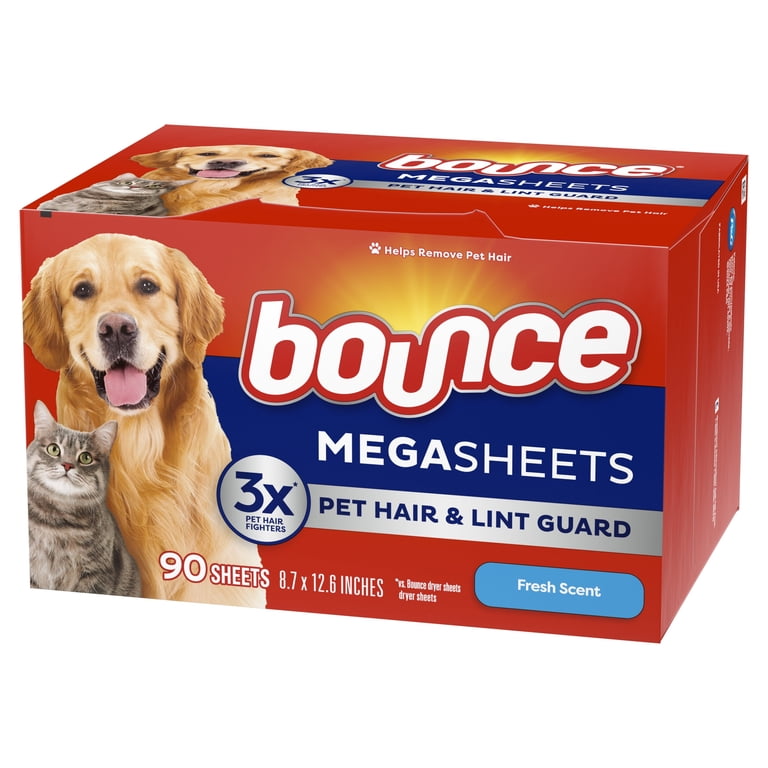 Bounce Mega Dryer Sheets, Pet Hair & Lint Guard, 90 Count photo 8
