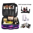 thumbnail image 2 of FORMRS Travel Makeup Bag Large Capacity Train Case Cosmetic Organizer with Adjustable Dividers, Purple Digital Art, 2 of 8