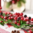 thumbnail image 4 of XEAZON Red Berry Garland Christmas Decoration, 6ft Artificial Greenery Garland with Red Berries and Green Leaves for Holiday Fireplace Stairs Table Christmas Wedding Holiday Decorations, 4 of 8