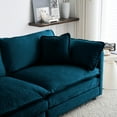 thumbnail image 4 of Modern 3 Piece For Living Room - 1+1+3 Seats, Blue Chenille Fabric, Solid Wood Frame, Comfortable & Accent Chair Chenille, Wood, Seating With, 4 of 6