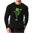 thumbnail image 3 of VBTAPA Mens St. Patricks Day T Shirts Shamrock Print Tshirt Clover Graphic Tee Long Sleeve St Patty's Day Waffle Tshirts Black XXXL, 3 of 6