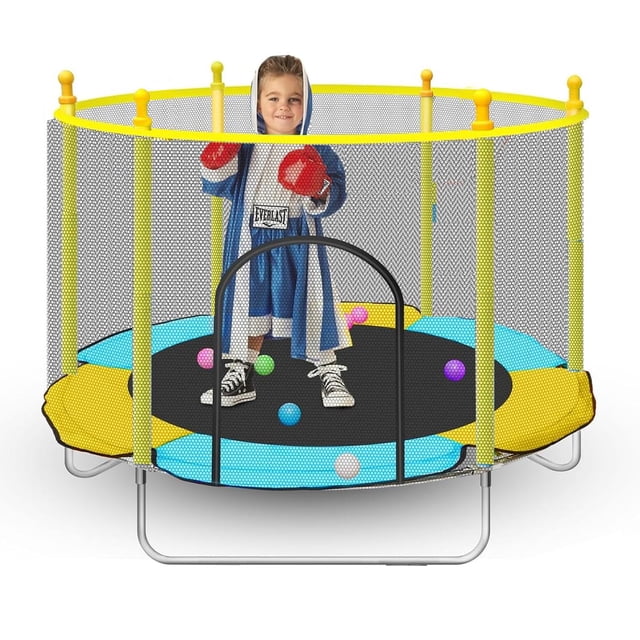 Trampolín Brincolín Para Niños Tumbling Red Seguridad 1.4m amarillo