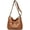 Brown, variant on CoCopeaunts Soft Faux Leather Shoulder Bag for Women Multi Zip Pocket Crossbody Bag Retro Handbag Large Capacity Satchel Purse