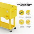 thumbnail image 2 of Ktaxon 80 Qt Rolling Ice Chest Cooler Cart Outdoor Trolley with Storage Shelf, Bottle Opener & Cap Collector for 48 Hour Cold Drinks,Lemon Yellow, 2 of 8