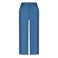 thumbnail image 5 of Women Cropped Trousers Cargo Summer Capri Joggers Ladies Pants 3/4 Length Sweatpants Outdoor Casual Hiking Trousers with Pockets Blue S, 5 of 5