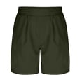 thumbnail image 6 of Lenpel Bermuda Shorts for Women High Waisted Wide Leg Pleated Knee Length Workout Long Shorts Casual Athletic Shorts with Pockets, 6 of 7
