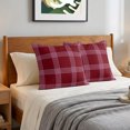 thumbnail image 6 of Pillow Covers 16x16 Set of 2, Red Checkered Throw Pillow Covers Decorative Couch Cushion Cover, Farmhouse Buffalo Plaid Modern Microfiber Soft Square Pillowcases for Bedroom Living Room Sofa, 6 of 9