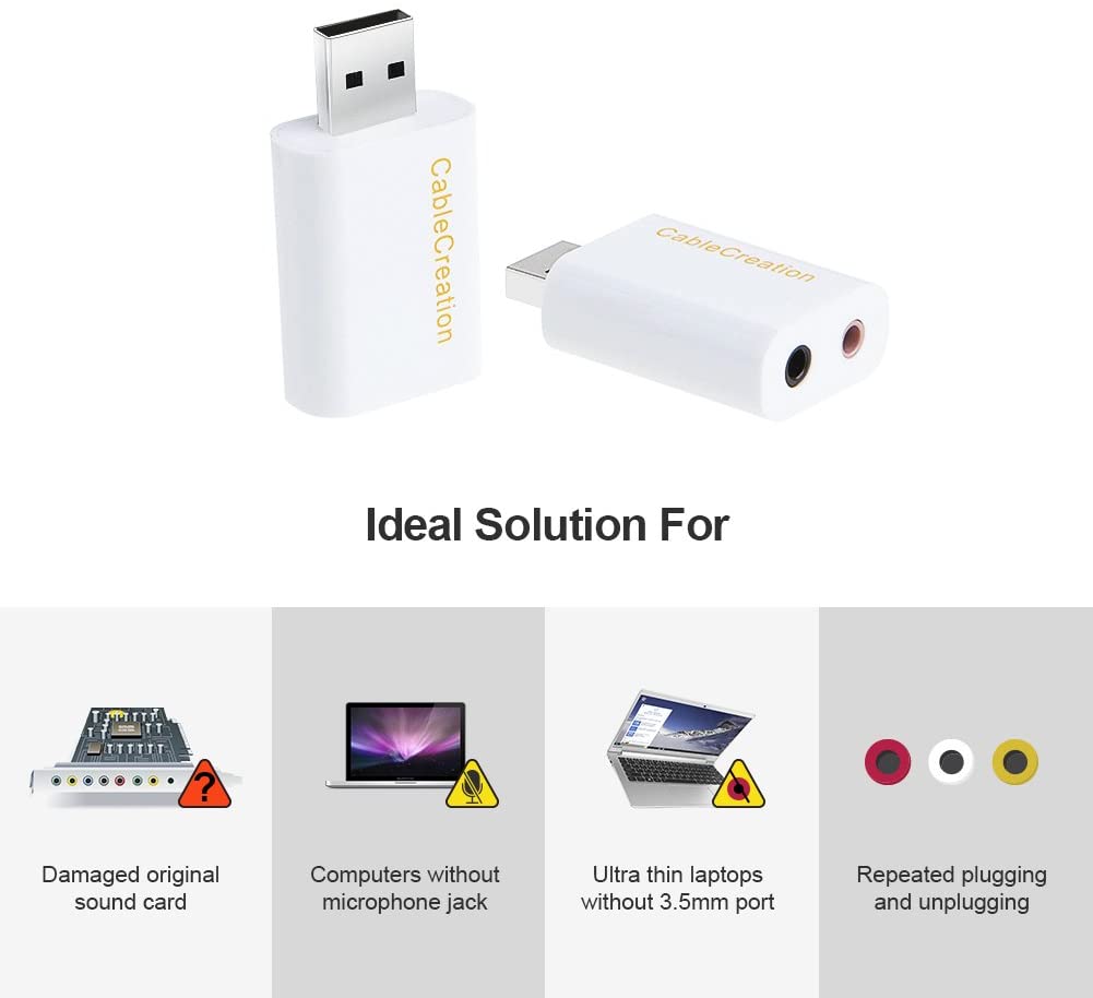 USB to 3.5mm Jack Audio Adapter 