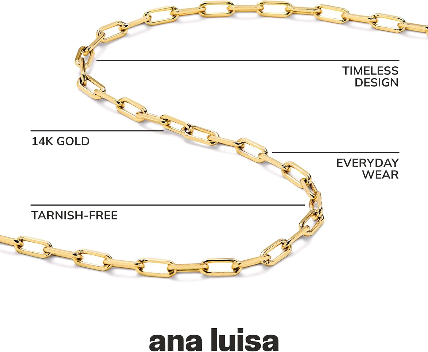 Leander Gold Chain Necklaces for Women - 14K Gold Plated, Hypoallergenic Jewelry - Dainty, Layering & Trendy Necklace Styles with Herringbone & Paperclip Designs Jewelry Assorted Styles