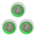 thumbnail image 1 of Inteprter Despertador para niños LED digital Luz nocturna colorida Recordatorio de tiempo con visualización de temperatura de fecha, verde Verde 3piezas, 1 of 6