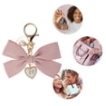 thumbnail image 3 of Unique Bargains 1 Pc Handbag Charms Keychains Fabric Bow Bag Accessories Pink, 3 of 5