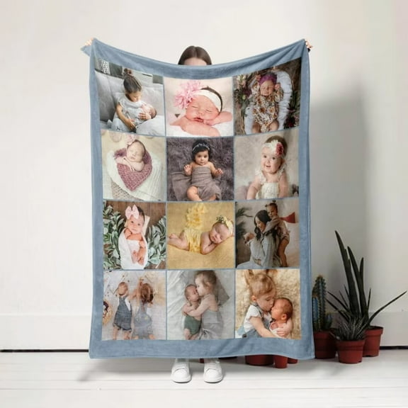 AISENIN Picture Perfect Personalized Blanket Children's Day Gift Personalized Blanket Personalized Gift Gifts for kids birthday Photo Gift