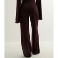thumbnail image 2 of Women'S Round Neck Flare Sleeve Top and Straight Leg Pants Two Piece Set Casual Loungewear Sporty Wine Red M, 2 of 9