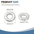thumbnail image 2 of 2 Pcs M24 304 Acier Inoxydable Rondelles Plates Entretoises 24mm ID 50mm OD 10mm Épais, Argent, 2 of 6