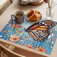 thumbnail image 3 of Vintage Butterfly Placemats Set of 1, White Orange Polka Dot Non-Slip Place Mats Washable Table Mats for Kitchen Dining Table Decorations Indoor/Outdoor, 3 of 9