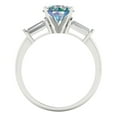 thumbnail image 4 of 2 ct Round Cut Blue Moissanite 3 Stone 18K White Gold Womens Engagement Ring, 4 of 5