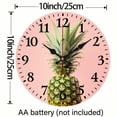 thumbnail image 3 of Chilfamy Wooden Wall Clock Pineapple Print Wall Hanging Decor for Living Rooms Kitchens Dorms 10x10in, 3 of 8