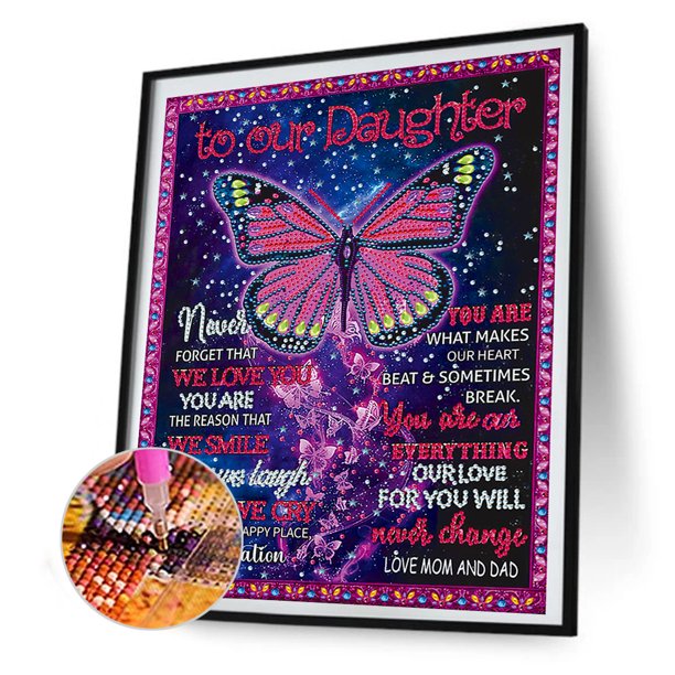Cuadros Decorativos DIY diamante pintura mariposa inglés forma especial parte taladro mosaico imágenes Tmvgtek embutido en tela