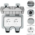 thumbnail image 3 of Toma exterior impermeable doble, toma exterior impermeable IP66 con interruptor, toma impermeable con cubierta protectora, 3 of 5