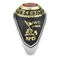 thumbnail image 5 of US Marines Ring for Men Women Unisex Stainless Steel Military Ring in Black and Gold with Red Stone Rock, 5 of 10