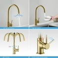 thumbnail image 4 of Kibi USA Lead Free Solid Brass High Arc Single Level Bar Prep Kitchen Faucet with Single Handle Brushed Gold Gold Finish, 4 of 5