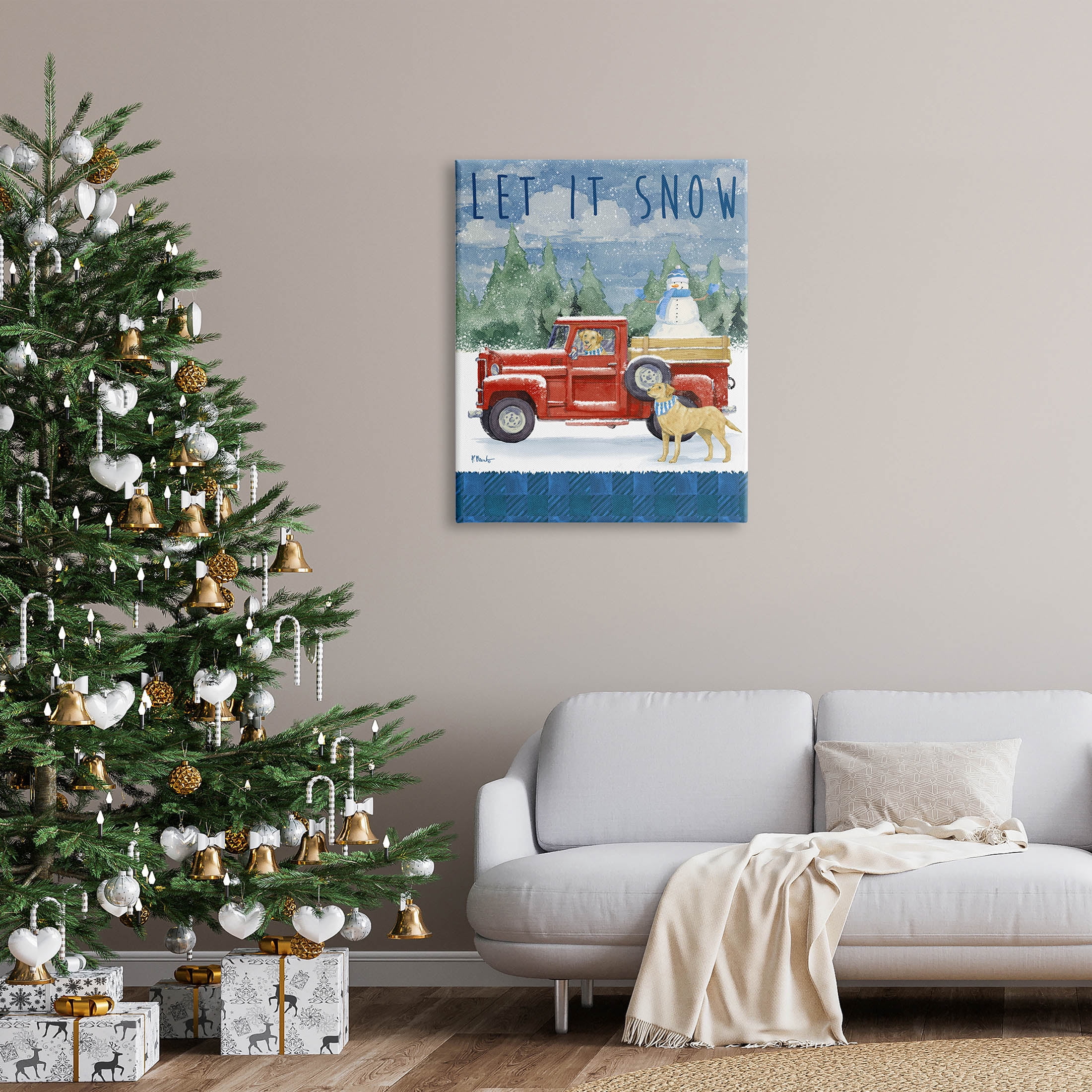 Stupell Industries Let It Snow Winter Dogs Graphic Art Gallery Wrapped Canvas Print Wall Art, Design by Paul Brent