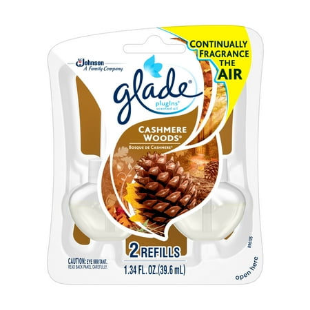 Glade Plug In Refill, Cashmere Woods, 1.34 Fl. Oz. (Pack of 2)