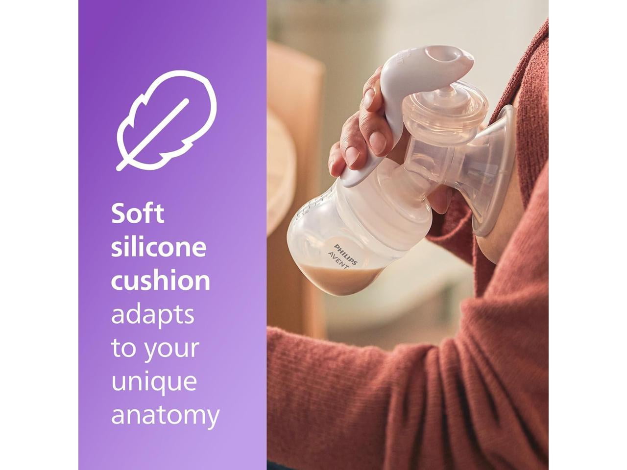 Philips Avent Manual Breast Pump - Easy Pumping with Natural Motion Technology - Transparent, SCF430/03