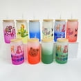 thumbnail image 6 of 16oz Sublimation blank glass Jar Cans ombre gradient Tumblers (Includes Bamboo Lid  Straw), 6 of 7
