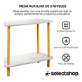 thumbnail image 2 of Mesa Centro Lateral Minimalista Madera Doble Repisa 60cm Color Gris, 2 of 7
