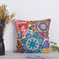 thumbnail image 4 of Boho Floral Throw Pillow Covers Set of 2 Colorful Bohemian Flower Decorative Cushions Pillowcase for Bedroom Sofa Home Decor, 20x20 Inch, Short Plush (Boho Floral 5), 4 of 6