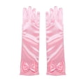thumbnail image 5 of Eoperou 1 Pair Children Performance Gloves Faux Pearl Bow Decor Solid Color Full Fingers Satin Flower Girls Gloves Princess Style Cosplay Gloves, 5 of 8