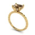 thumbnail image 2 of 2.0ct Heart Cut Brown Champagne Crystal 18k Yellow Gold Engraving Statement Bridal Wedding Solitaire Designer Ring Size 6, 2 of 5