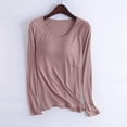 thumbnail image 2 of Long Sleeve Shirts for Women Tank Tops with Built in Bras Casual Round Neck Solid Shirts Loose Comfy Pajamas Fall Outfits for Women 2026, 2 of 7