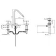 thumbnail image 2 of Metrohaus Lavatory Widespread Faucet with 45-Degree Swivel Spout and Pop-up Waste with Cross Handles, 2 of 2