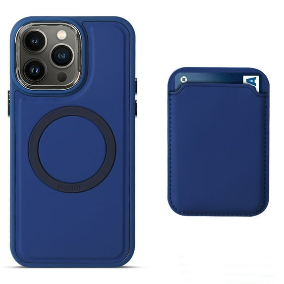 SaniMore for iPhone 14 Pro Max 6.7" Magnetic Case, Smooth Matte Case with Car Mount & Card Slot Wireless Charging Shockproof Protective Case for 14 Pro Max Women Men, Blue