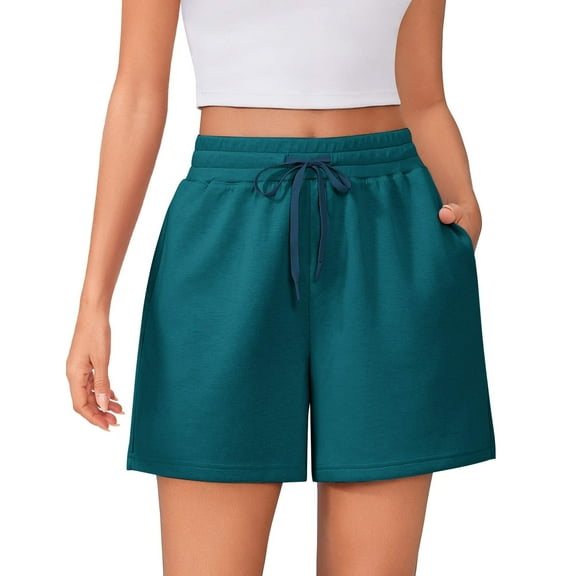 Pinspark Womens Athletic Sweat Shorts Loose Workout SweatShorts High Waisted Exercise Short Comfy Casual Lounge Shorts with Pockets