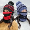 thumbnail image 5 of SPRING PARK 1 Set Women Winter Knitted Beanie Cap Warm Face Cover Neck Scarf Gloves Outdoor Hat+Scarf, 5 of 5