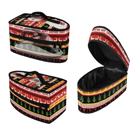 HELLHERO Christmas Alpaca Pattern Design Light Clothes Iron Storage Case (11.8x6.69x5.5 In) Universal for Most Irons with Smooth Zipper, Bag Only
