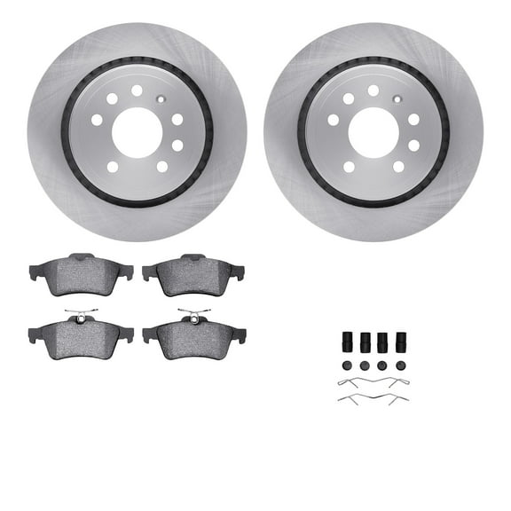 Dynamic Friction Company Rear Brake Rotors with 5000 Advanced Brake Pads includes Hardware 6512-65099