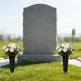 thumbnail image 4 of PONPRNGY 2Pcs Memorial Floral Vases, Cemetery Vase, Headstones Flower Holder, Grave Cone Vase, Flower Pots for Outdoor Plants, Decorative Plastic Containers, 4 of 6