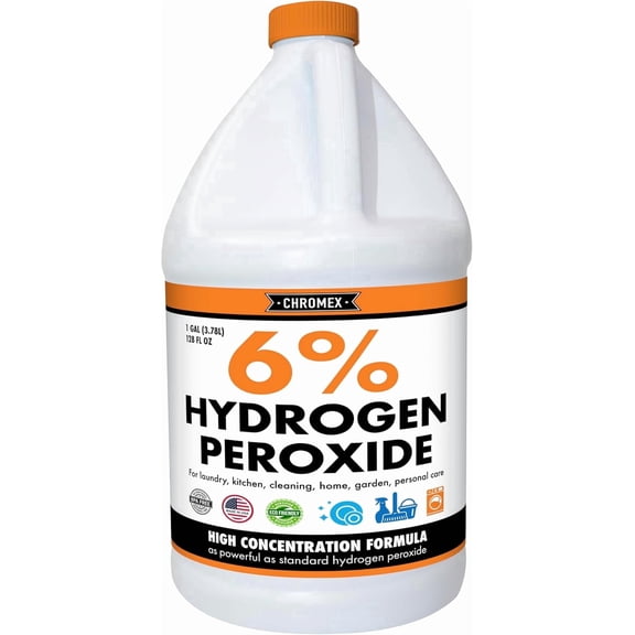 Chromex 6% Hydrogen Peroxide Cleaning Solution, Food Grade Household Cleaner, 1 Gallon