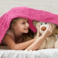 thumbnail image 7 of Catalonia Pink Sherpa Throw Blanket, Fuzzy Snuggle Blanket for Camping Traveling Couch Bed, Super Soft, Light Weight, Reversible, All Season Use, 50"x60" inches, 7 of 7