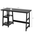 thumbnail image 2 of Costway Trestle Computer Desk Indoor Office Workstation w/Removable Shelf Black, 2 of 12
