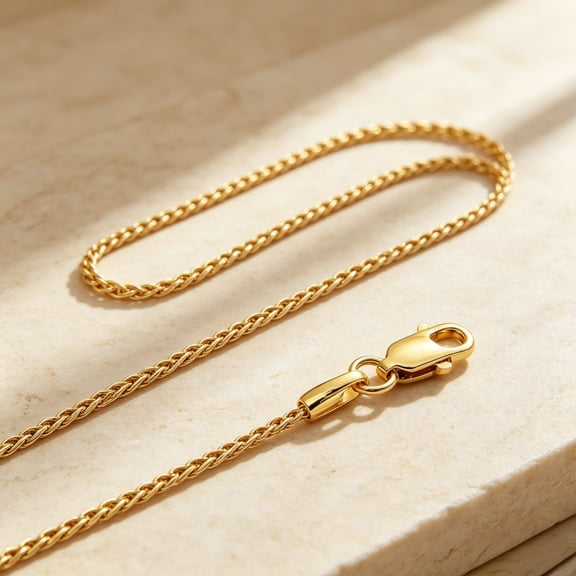 14k Real Solid Yellow Gold Filled 4mm Chain Necklace (24") Italian Jewelry for Men & Women