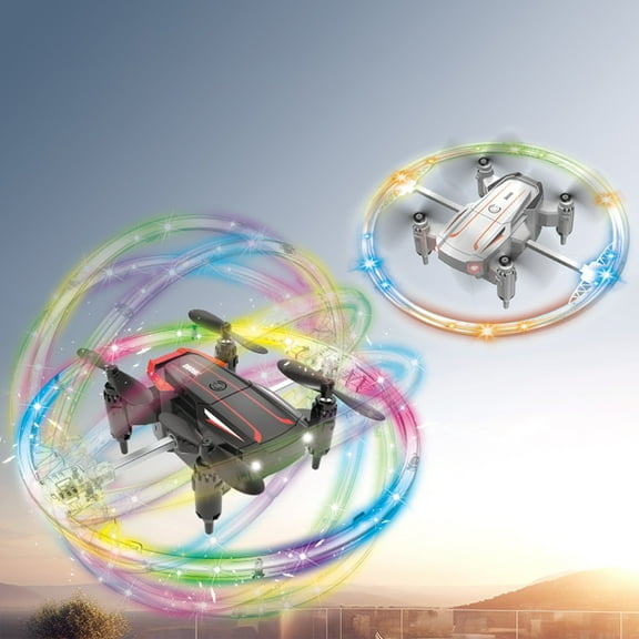 kttectoa Drones Gifts Drone Stunt with Dazzling Lights Rolling and Rotating Intelligent Height Control for Children's Remote-controlled Aircraft Christmas